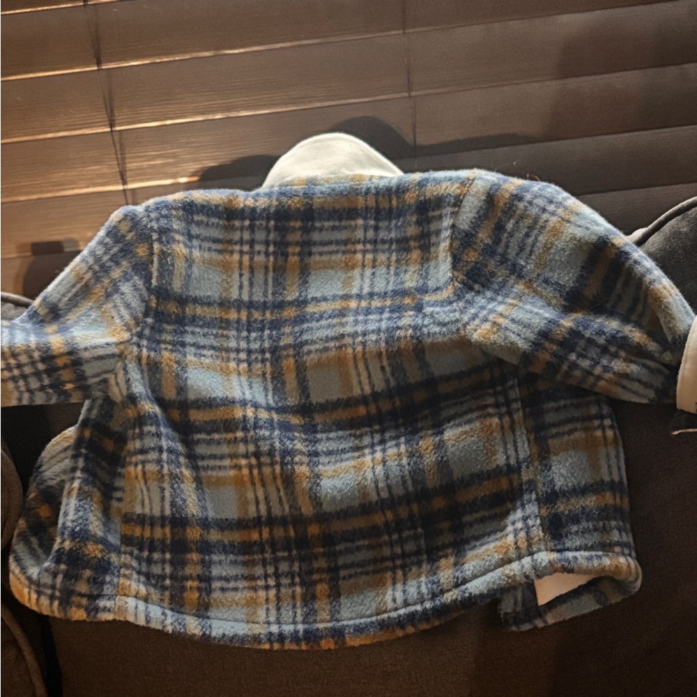 Carter's Blue and Yellow Plaid Puffer Jacket